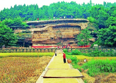 唐代釋迦牟尼涅槃圖，位于四川省安岳縣臥佛鎮(zhèn)臥佛院。