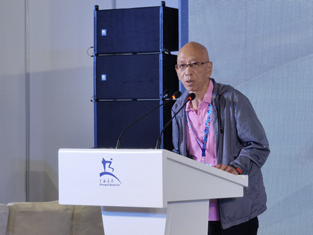 楊志軍在2023上海書展。澎湃新聞?dòng)浾?羅昕 攝