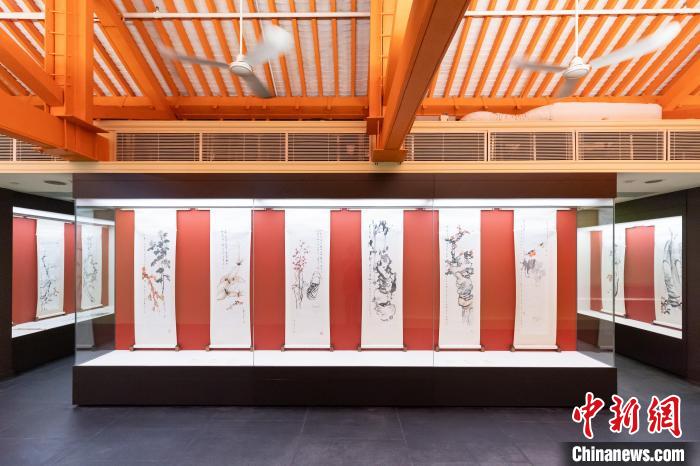 2023年10月12日至2024年3月31日，饒宗頤與嶺南四君子合作畫在饒宗頤文化館展出。　一新美術館 供圖