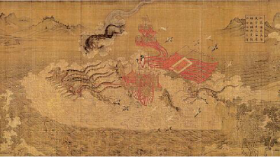 洛神賦圖（局部） 原作為東晉畫家顧愷之所繪，后有多個臨摹本，本圖應(yīng)為宋代畫家所繪。