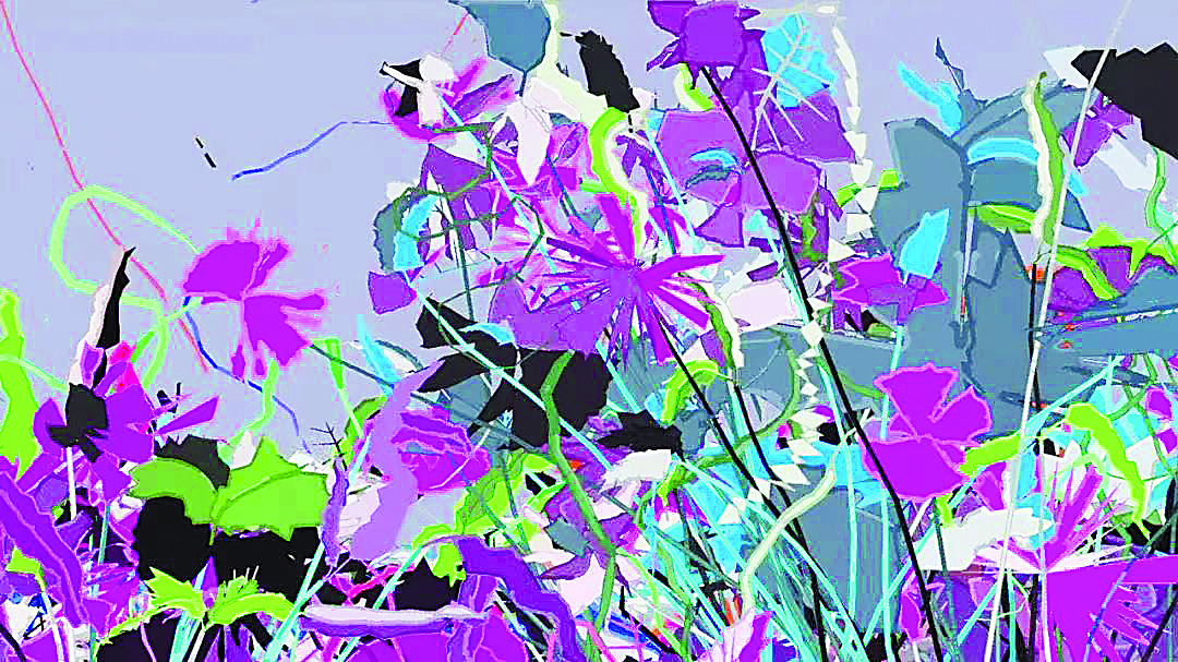 哈羅德·科恩的“AARON”繪制的《亞倫-希洪》（AARON-Gijon)，2007年，惠特尼美國藝術(shù)博物館