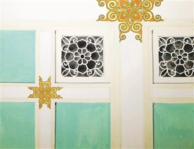 人民大會(huì)堂宴會(huì)廳天頂通風(fēng)口設(shè)計(jì)手稿 常沙娜作品