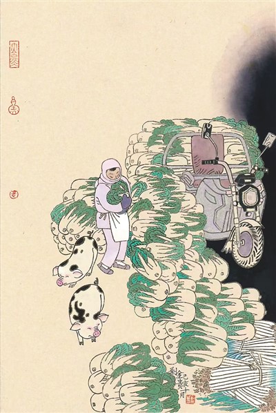 立冬(中國畫) 劉金貴作