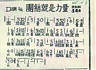 1945年10月，歌曲《團結(jié)就是力量》發(fā)表在《晉察冀日報》上。資料照片