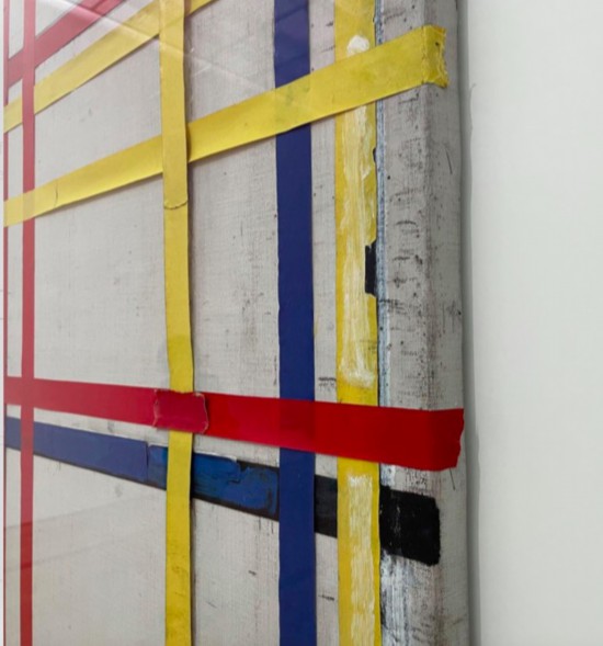 蒙德里安，《紐約城一號》（側(cè)面局部），1941年，布面油畫和紙