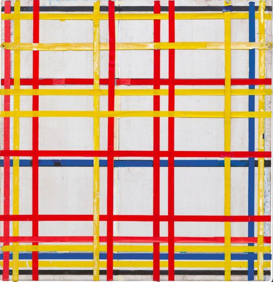 蒙德里安，《紐約城一號》，1941年，布面油畫和紙，德國杜塞道夫美術(shù)館藏（貝耶勒基金會展品）